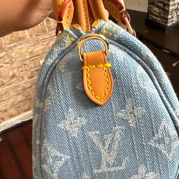 Luxury-Inspired Denim Mini Bag - Picture 3 of 5